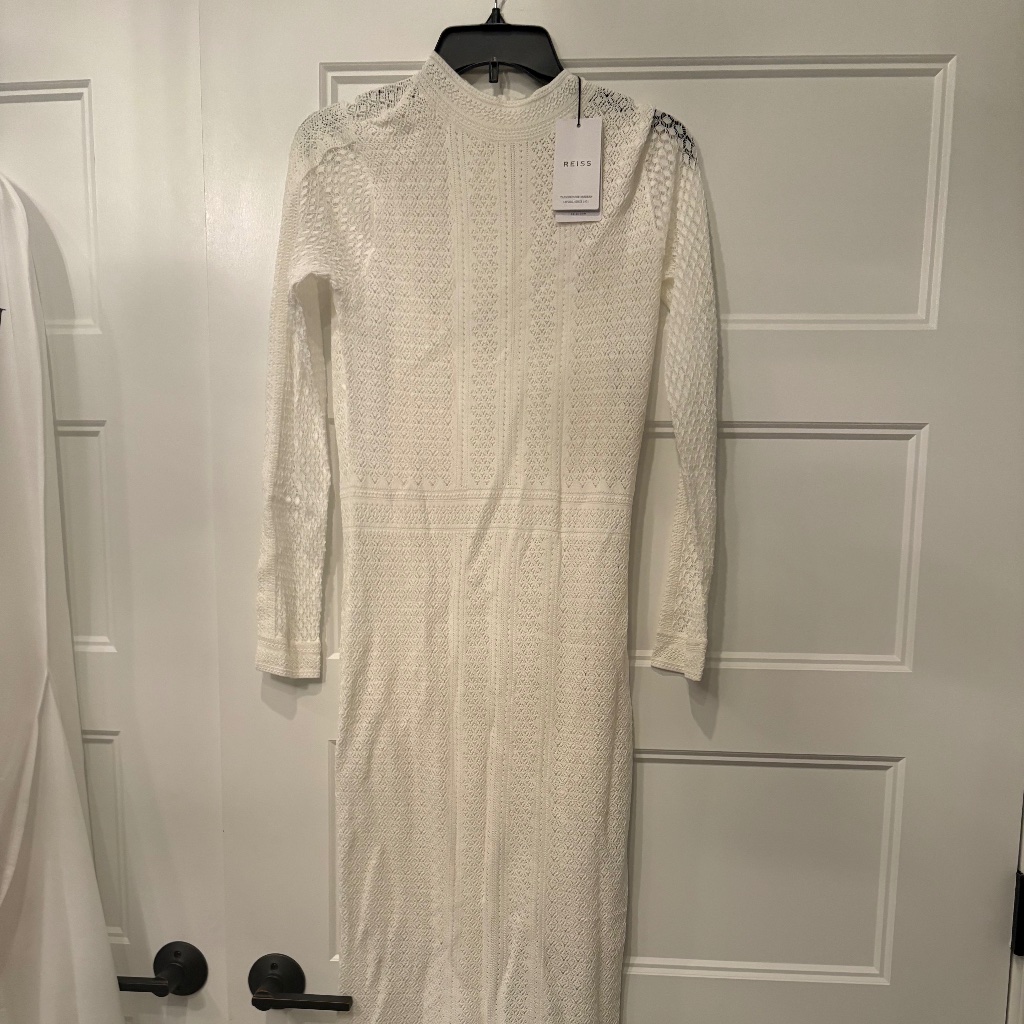 Bnwt Reiss White Crochet Dress